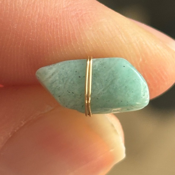 Natural Raw Stone Stud Earrings - Picture 3 of 7